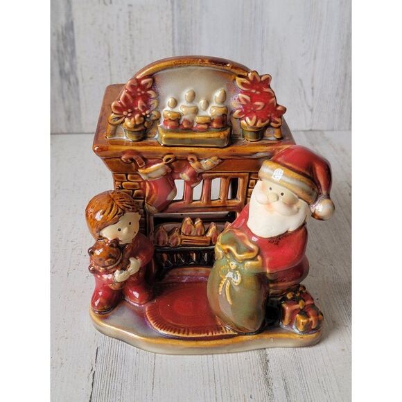 Yankee Candle Santa mantle fireplace candle holder Xmas tealight - Picture 1 of 9